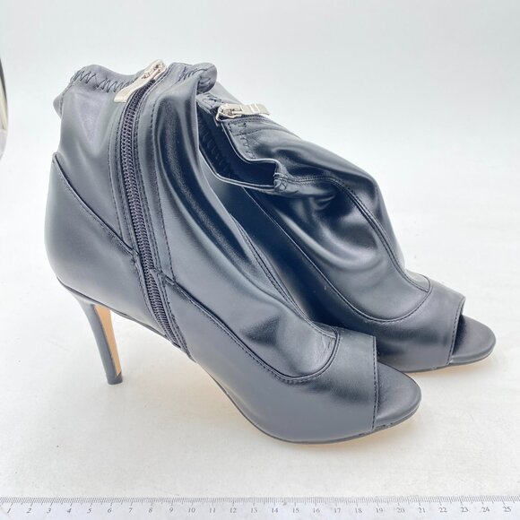 Black Women Dressy Peep Toe High Heel Ankle Boots Stiletto Side Zipper Shoes - Picture 6 of 6